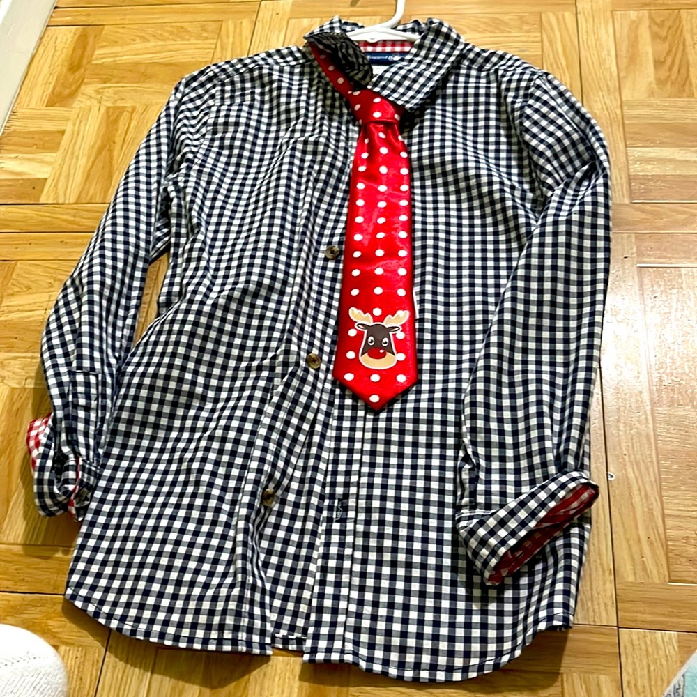 Boys holiday shirt and tie